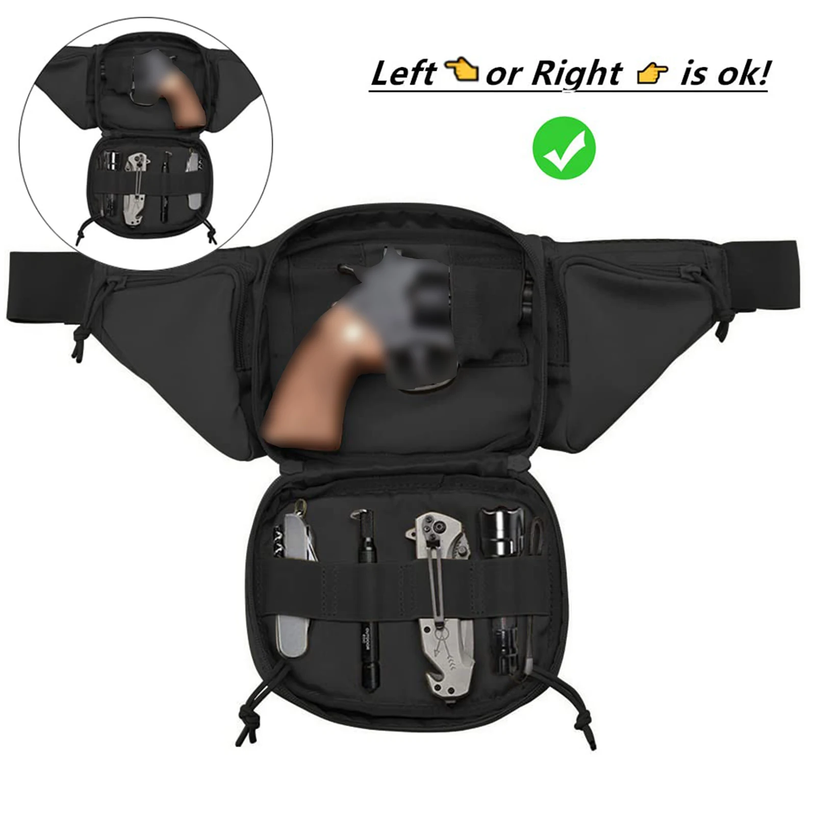 กระเป๋าคาดเอวแบบยุทธวิธี ซองใส - Edc Carry Bag For Pistol บทวิจารณ์และราคา