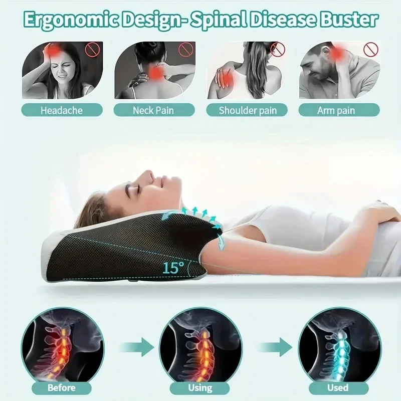 Soft Cotton Ergonomic Full‑Body Support Pillow, Comfort Sleep Cushion for Side Back Stomach Sleepers Bedroom Use