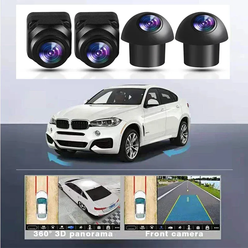 360° Panoramic Night Vision Camera Kit- AHD720P and 1080P Backup Camera for Android-Based Car Radios Left Right Front Rear