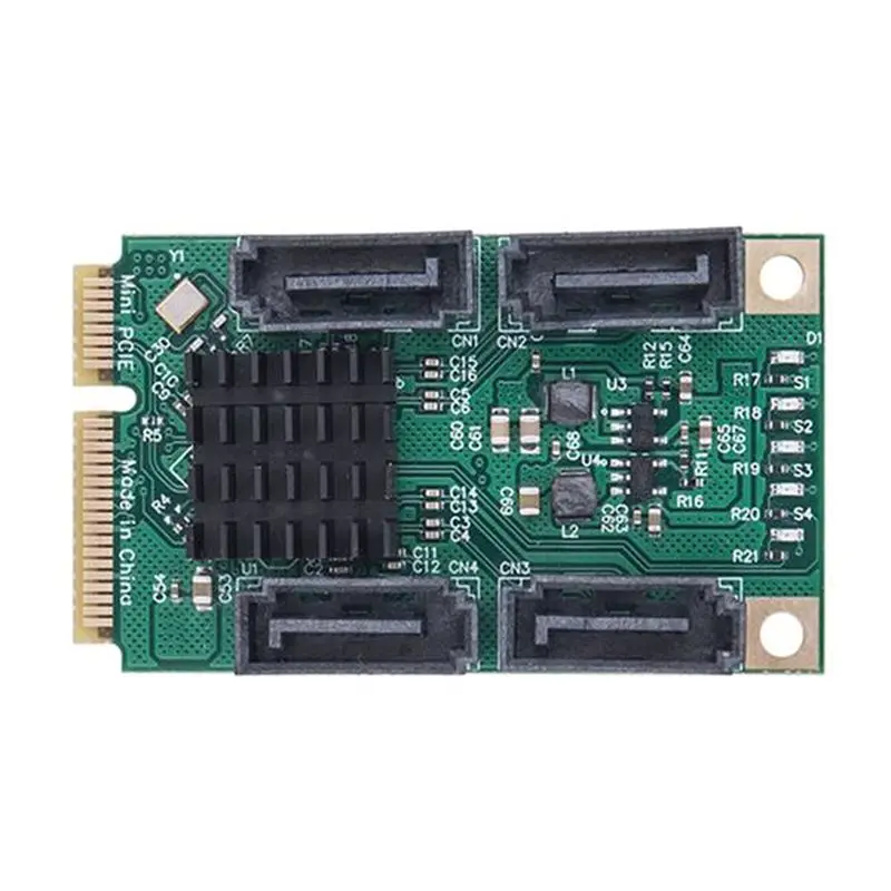 For Mini PCIE To SATA Card 4 Port For Mini PCI Express To SATA3.0 6Gb Expansion Card Riser Converter For SSD HDD SATA3