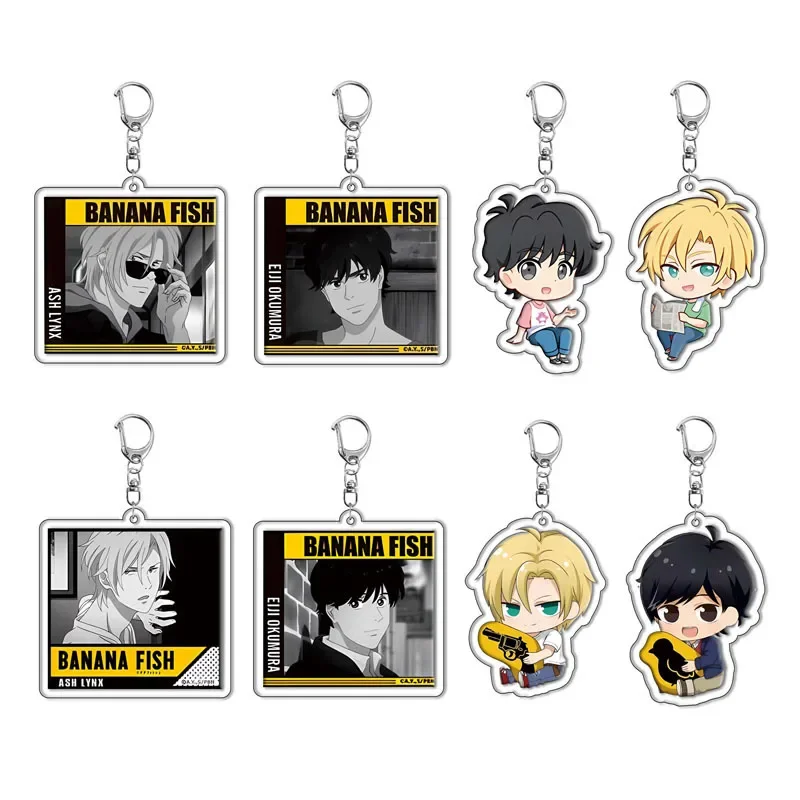 Banana Fish Ash Lynx Anime Acrylic Cute Stand Figure Badge Jewelry Keychain Bag Car Pendant Key Ring Souvenir Wholesale llaveros