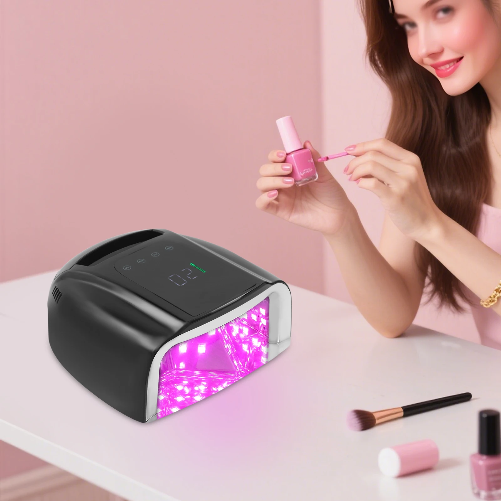 โคมไฟเล็บ LED UV แบบชาร์จไฟได้ 96W เครื่องเป่าเล็บไร้สายพร้อมโคมไฟบ่มสําหรับและเซ็นเซอร์อัตโนมัติเล็บเท้าและเครื่องเล็บแห้ง (สีดํา)