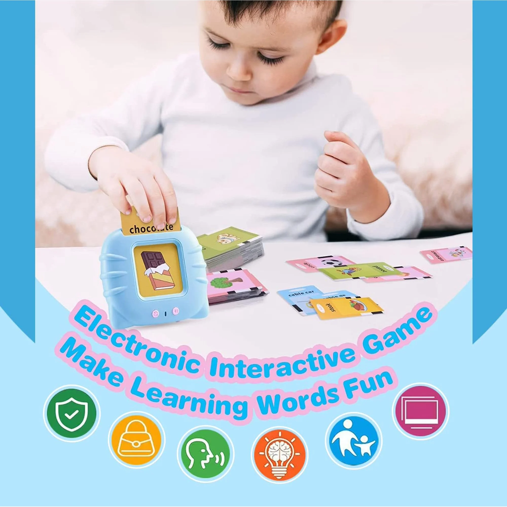 Talking Flash Cards giocattoli per l'apprendimento per 1-6 anni ragazzi ragazze giocattoli per la terapia vocale giocattoli prescolare 224 Sight Words con suono