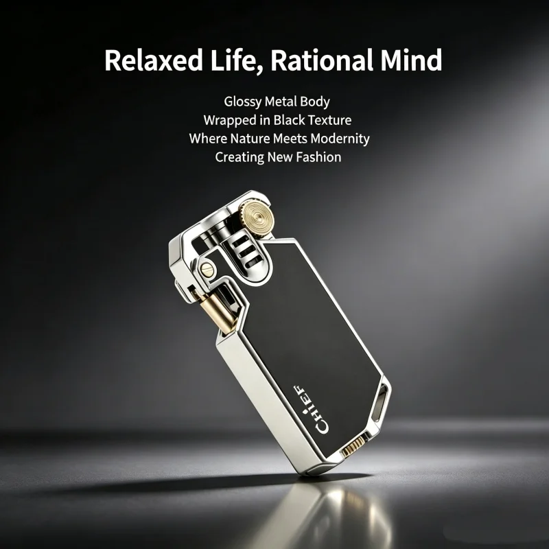 CHIEF Antique Fashion Metal oil lighter Advanced Windproof Gas Lighter Classic Smoking Accessory Premium Men's Gift Refillable