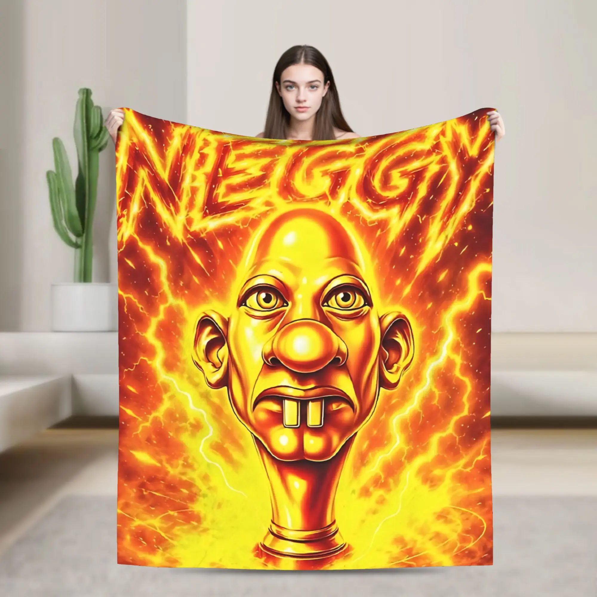 Neegy Meme Lightning Brainrot Blanket  Travel Flannel Throw Blanket For Couch Bed Warm Soft Design Quality Bedspread