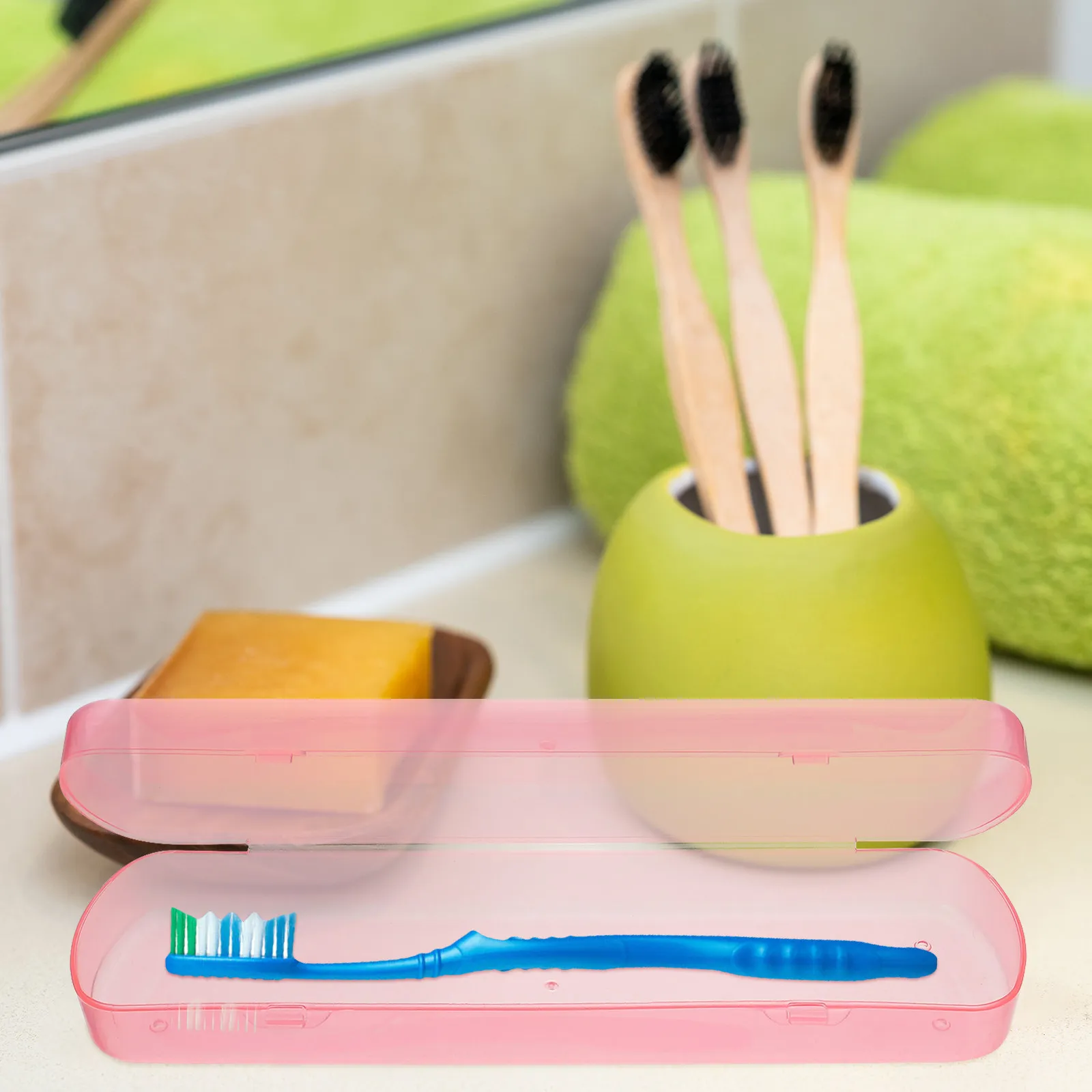 

Набор из 4 дорожных футляров для зубных щеток, портативные контейнеры для зубной пасты, гладкие, нескользящие, для деловых поездок, органайзер для зубных щеток, долговечные