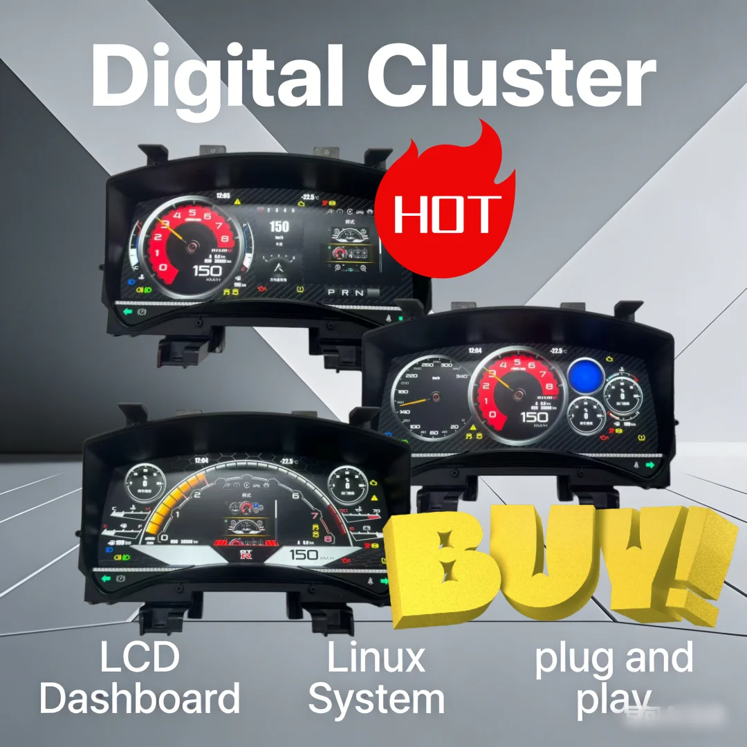 

Digital Cluster Instrument For NISSAN GTR 2008-2023 LCD Dashboard Panel Virtual Cockpit Speed Meter Display Odometer Linux syste