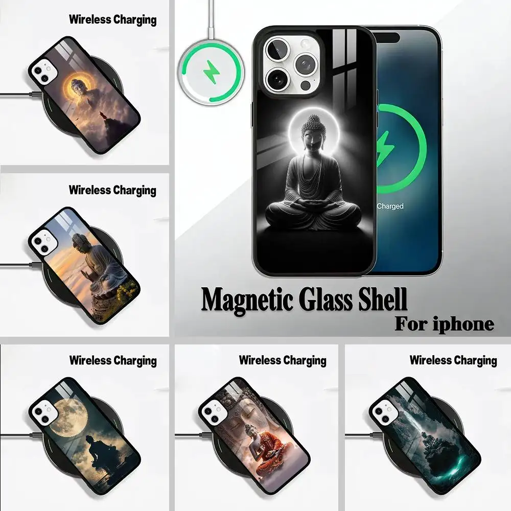 

Shakyamuni Buddha Phone Case For IPhone17 16 15 14 13 12 11 Pro Max 16/15/14Plus Wireless Charger Cover Funda