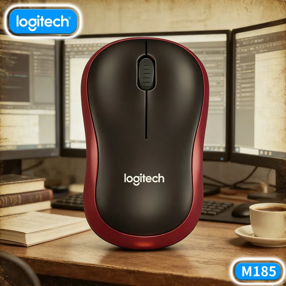 Logitech M185 Energy-Saving Mouse Auto-Sleep 10M Range 3 Buttons Nano Receiver Desktop Laptop Notebook PC Work Tool