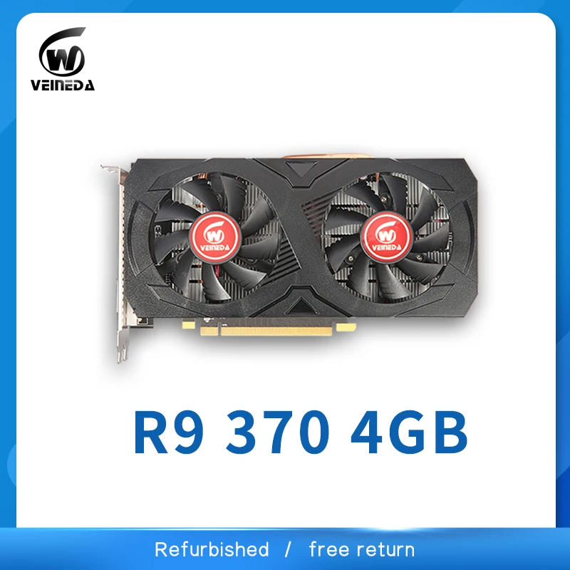 

VEINEDA R9 370 4GB Graphics Cards GDDR5 256bit GPU Video Card Desktop PC Video Gaming For AMD Radeon R9 370 4GB