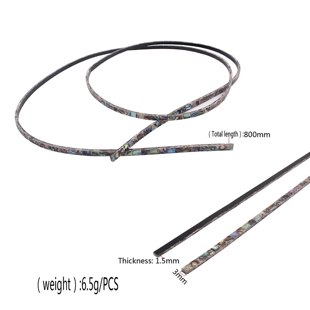 แถบเชือกมุกอะบาโลนหลากสี ขนาด 3 มม. ยาว 800 มม. สำหรับซ่อมกีตาร์ อูคูเลเล่ แมนโดลิน แบนโจ งาน DIY และเครื่องมือช่างทำเครื่องดนตรี