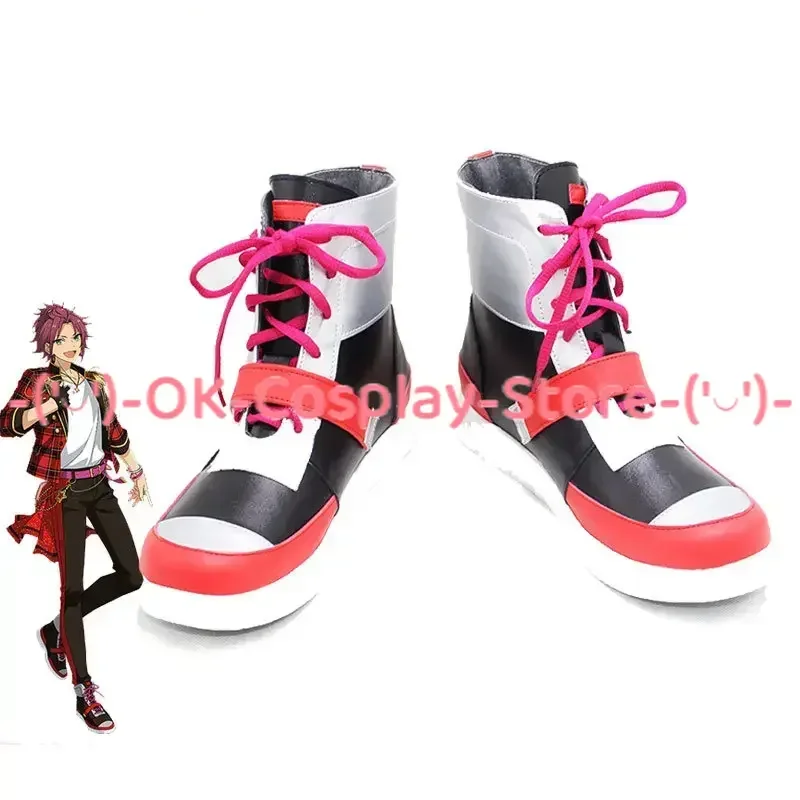 Game Ensemble Stars Trickstar Isara Mao Cosplay Shoes PU Leather Shoes Halloween Carnival Boots Props Custom Made