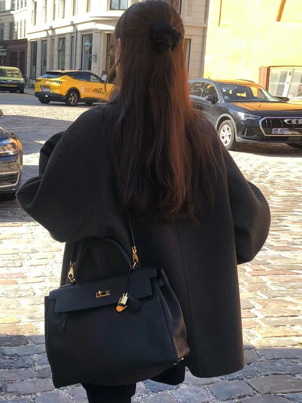 

Ele винтажное шерстяное пальто средней длины с отложным воротником на одной пуговице, женское осенне-зимнее новое пальто High-ade Feeling Twee...