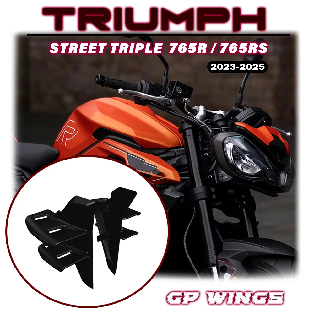 

Для Triumph Street Triple 765R 765RS 2023 2024 2025 Спойлер с боковым крылом Боковой спойлер Передние спойлеры Передний спойлер Нижний