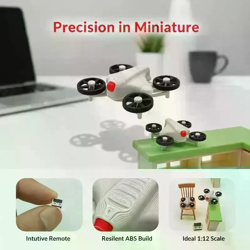 1: 12 Scale Miniature Remote Control Drone Model, Miniature Scene Props, Dollhouse With A Strong Sense Of Technology.