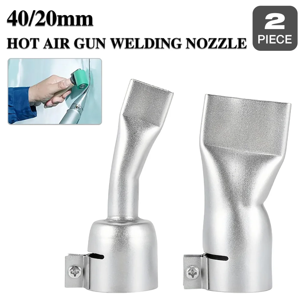 فوهة مسدس الهواء الساخن 40/20 مم، مناسبة لمسدس الهواء الساخن بقطر 32 مم، تستخدم في لحام أفلام البلاستيك PP وPVC وABS وما إلى ذلك، مادة الفولاذ المقاوم للصدأ المقاومة لدرجات الحرارة العالية
