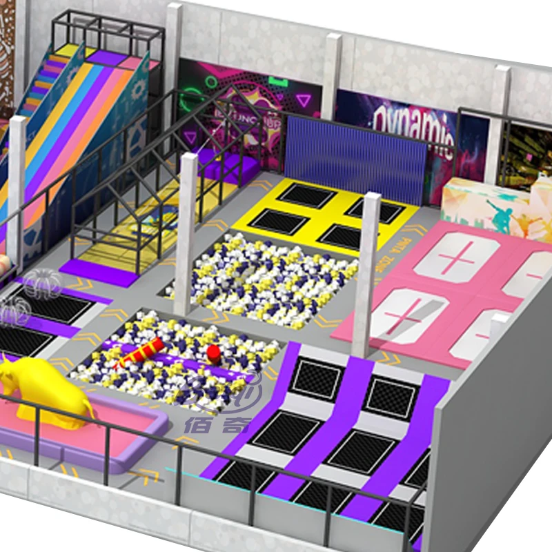 Commercial Adventure Park Customized Rope Course Kids Indoor Playground Equipment with Trampoline Park Equipment