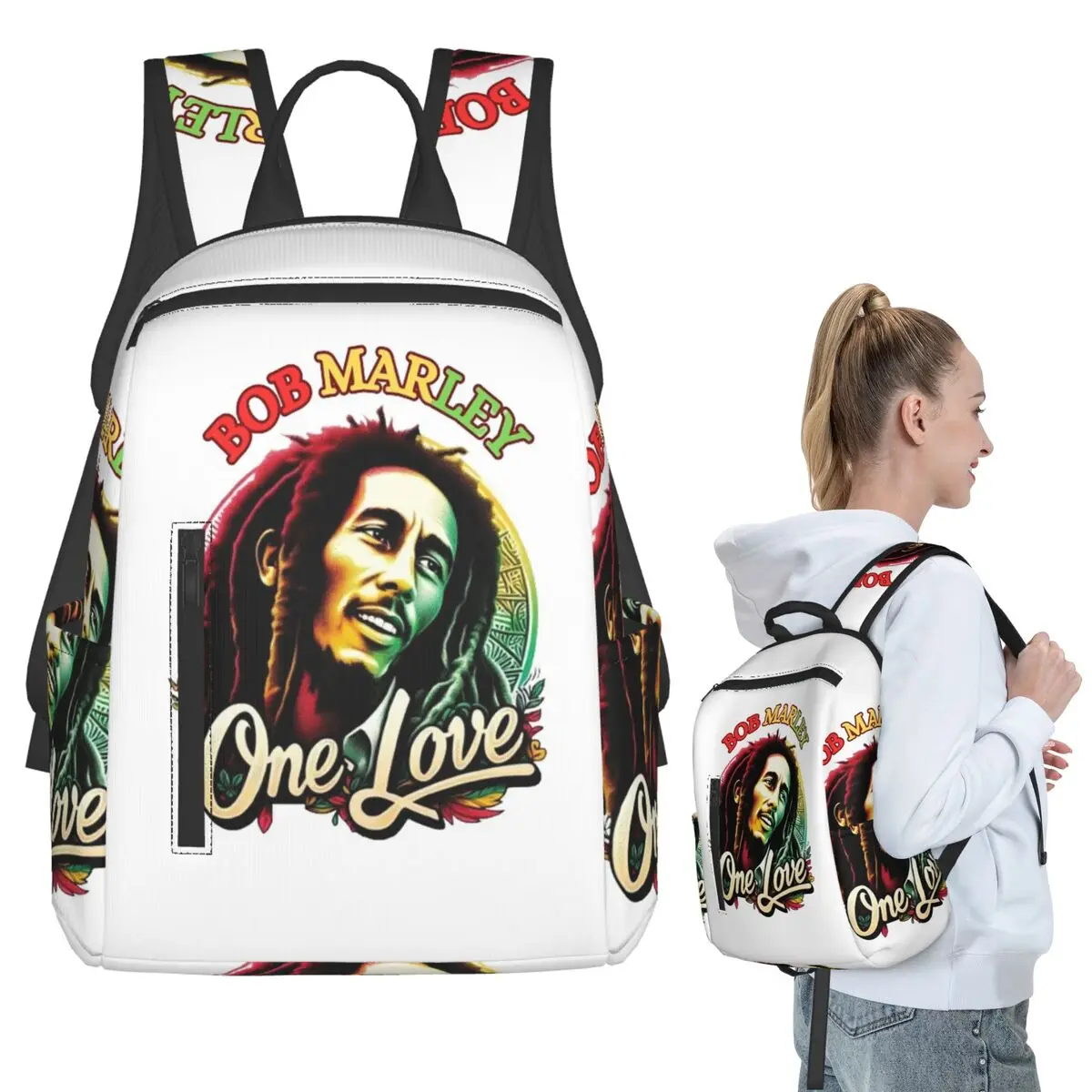 

Jamaica Reggae Rock Bob Marley Backpack Student BookBag Children School Bag Computer Shoulder Bags Men Women