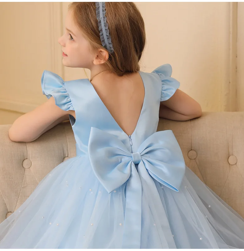 

Летнее детское платье для девочек: нарядное, с цветочным узором, из фатина, с открытой спиной, с бантом, для дня рождения, свадьбы, вечеринки, для выступления на пианино, платье принцессы, с бантом-бабочкой