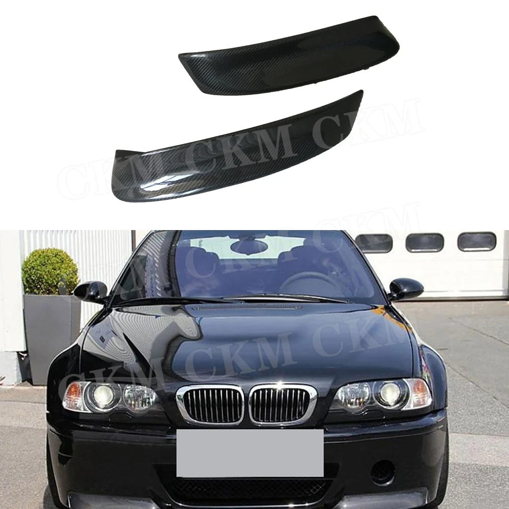 

Carbon Fiber Front Bumper Lip Splitters Flaps Apron Cover Trim For BMW 3 Series E46 M3 3D Style 1999-2006 FRP Prime Canard Guard