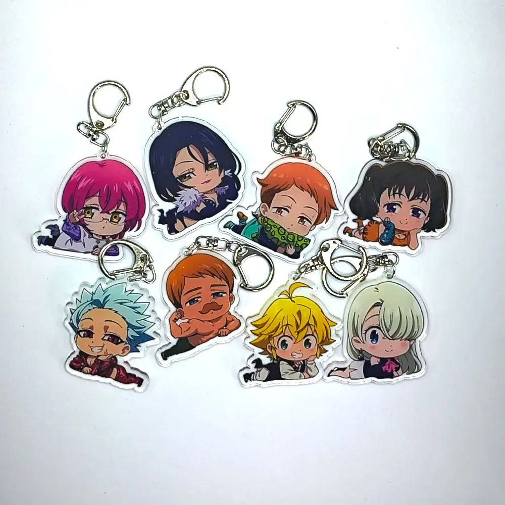 Llavero acrílico de Anime The Seven Deadly Sins, accesorio colgante de bolsa de dibujos animados, regalo bonito, llavero con dijes para amigos, regalos para fanáticos