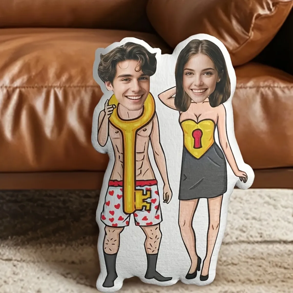 

Personalized photo plush pillows - Custom couple-shaped gifts with your photos, essential Valentine's Day gifts