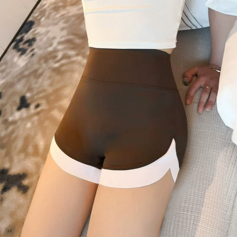 Women's Contrasting Shark Pants, Anti Glare Safety Pants, Waist Cinching And Hip Lifting Slim Fit Women's Sports Yoga Pants