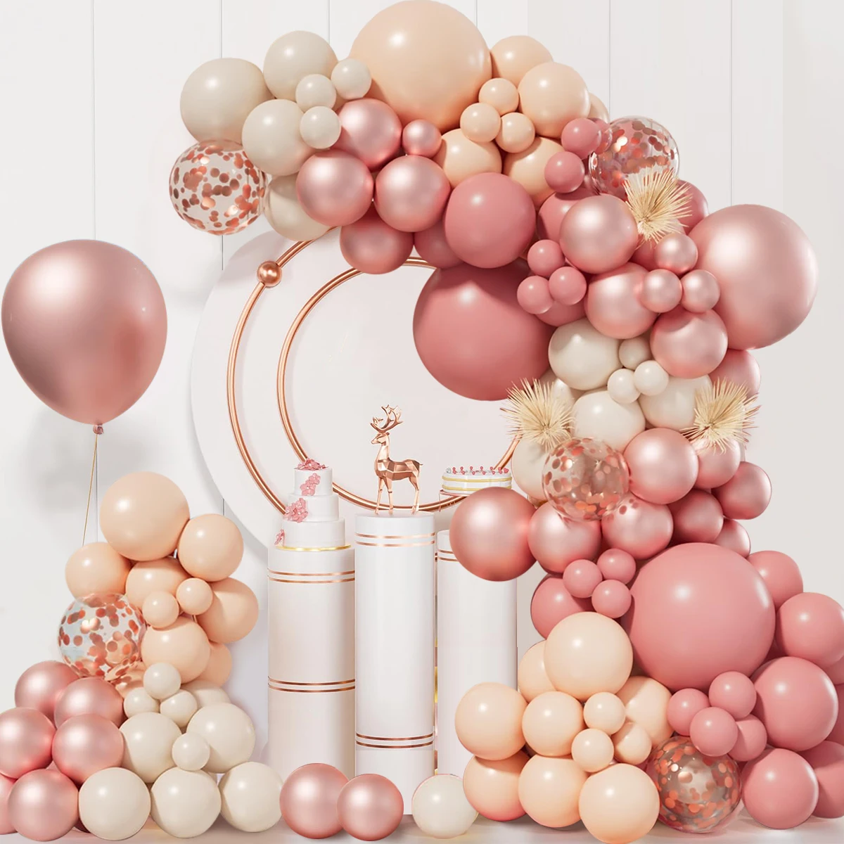 Tender Pink Gold Balloon Garland Arch Kit Wedding Birthday Party Decoration Adult Kid Baby Shower Decor Balloon Wedding Supplies