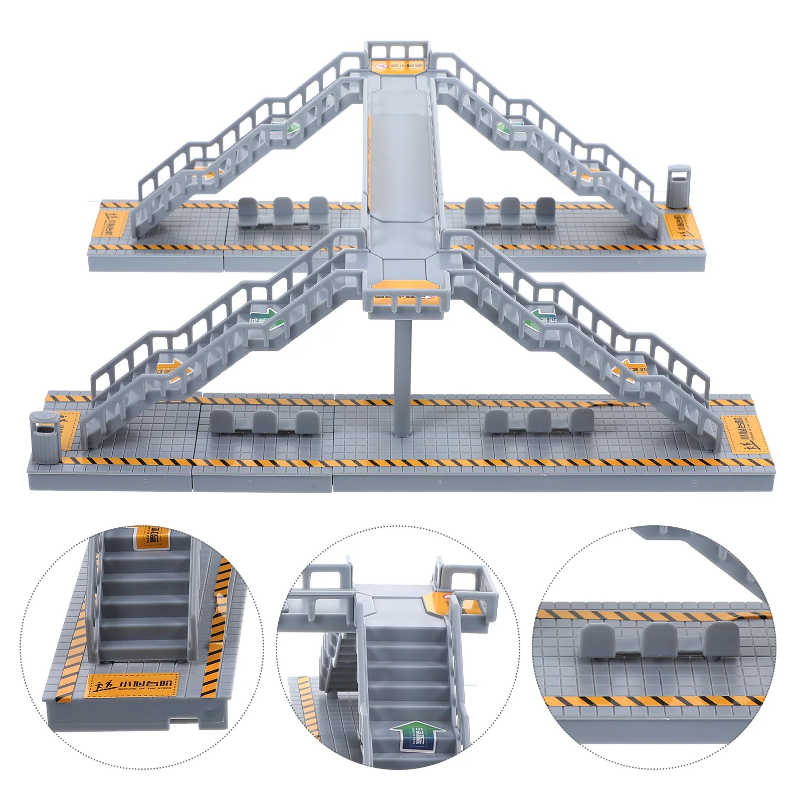 1 Set Mini Footbridge Diy Sand Table Material Plastic Building Ornament For Railway Scenery Home Decor Fake Overhead Bridge