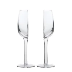 Two Pieces Pack Clear Transparent Half Glass Cup Red Wine Champagne Flute Goblet Stemware 140ml Cup