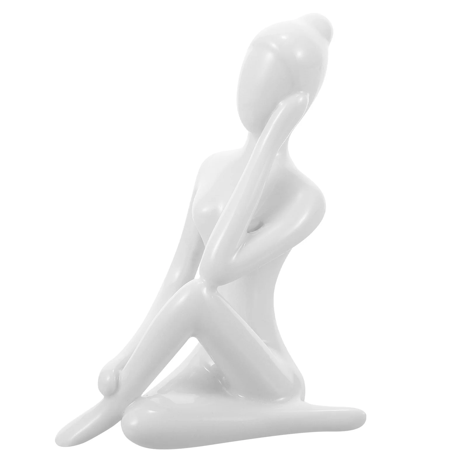 

Artistic Sculpture Decor Decorative Yoga Delicate Statue Decorations Compact Pose for Living Room Ceramic Desktop