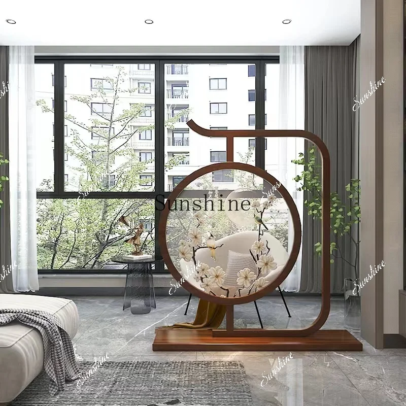 New Chinese pure solid wood seat screen entrance entrance study office partition  FT