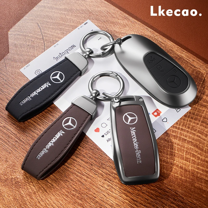 Car Key Case Cover for Mercedes-Benz A B C E G S Class CLA CLS GLA GLB GLC GLE GLS EQA EQB EQC 3 Buttons Auto Accessories