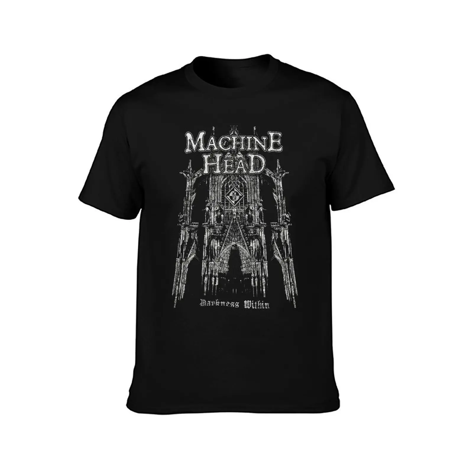 Machine Head Darkness Within T-Shirt, Summer Casual Cotton Tee, Oversized Streetwear Tops, Vintage Graphic Print, 100% Cotton
