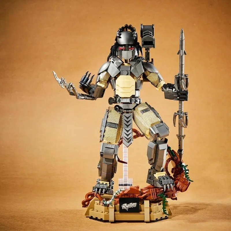 MOC Small Particle Building Kit Fantasy Alien Beast Predator Figure Hand Assemble Premium Desktop Collectible Craft Ornament