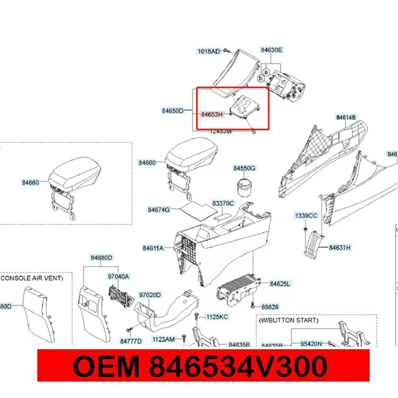NCSMT 846534V300 Gear Shift Panel Automatic PRND Indicator Light Gearshift Release Cover for Hyundai Elantra MD 2012-2018