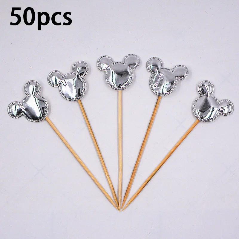 50 Stück Einweg-Bambusstäbchen für Geburtstagskuchen, Dekoration, Party, Hochzeit, Dekorationen, Tisch, Gemüse und Obststäbchen – Detail 24