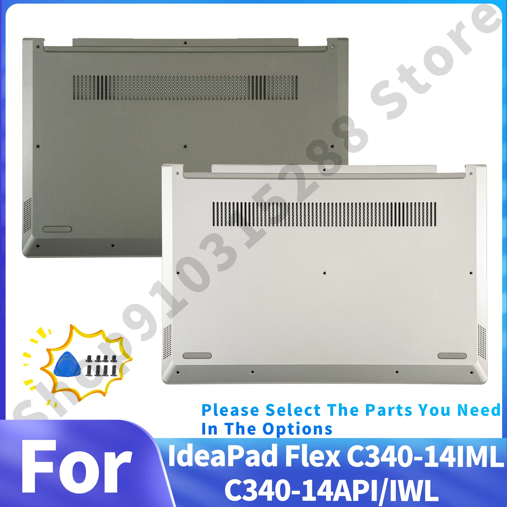 

New Bottom case For IdeaPad Flex-14IWL C340-14 C340-14IWL C340-14API C340-14IML Lower Cover D Cover Plastic Parts Repair