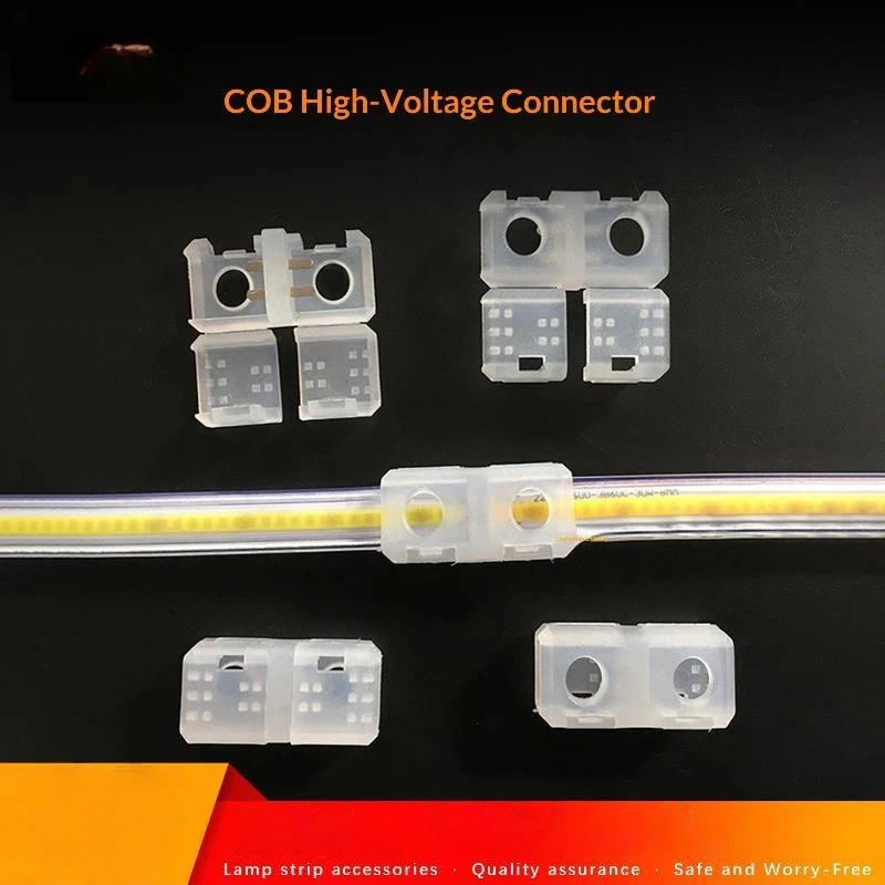 5Pcs Clear Shell COB LED Strip Connectors Stable Connection Easy to Operate for Home Balcony Lighting Projects