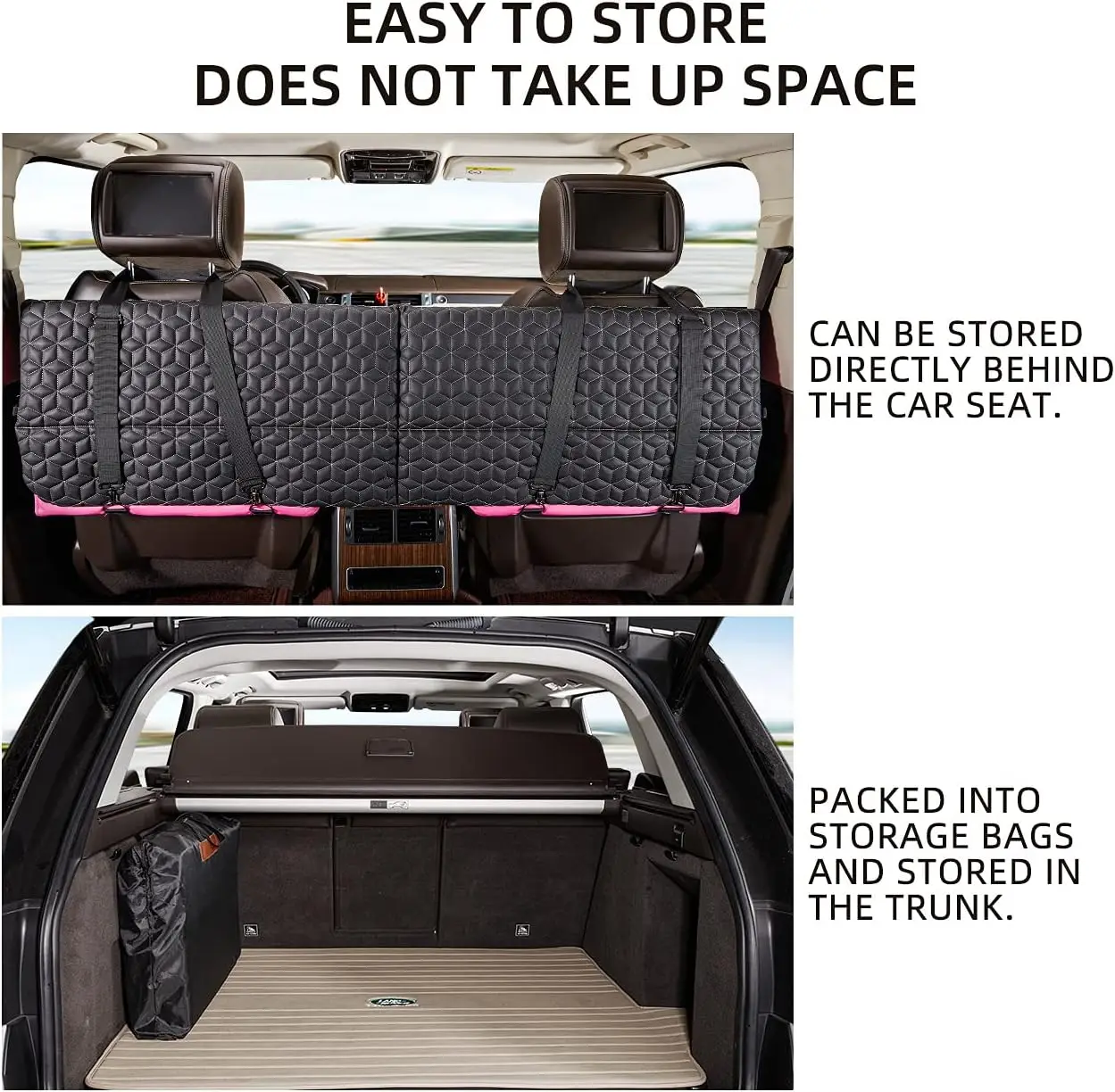 Materasso per auto bifacciale non gonfiabile, letto con sedile posteriore SUV portatile per cani - Dinosaur World