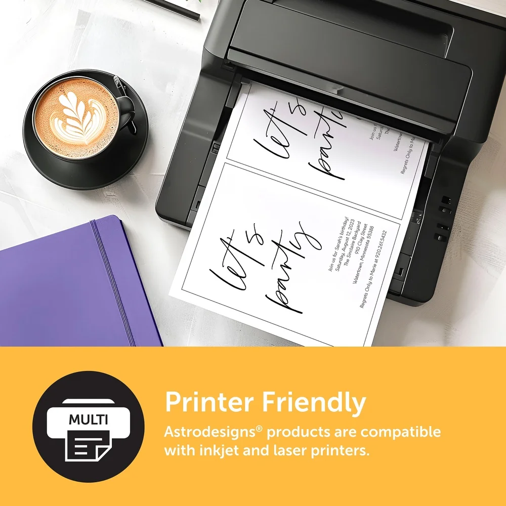 Kertas Karton Putih 8.5 x 11 Inci 74 lb 199 Gsm 100 Lembar Kompatibel Printer Inkjet Laser Mesin Potong Proyek Kerajinan