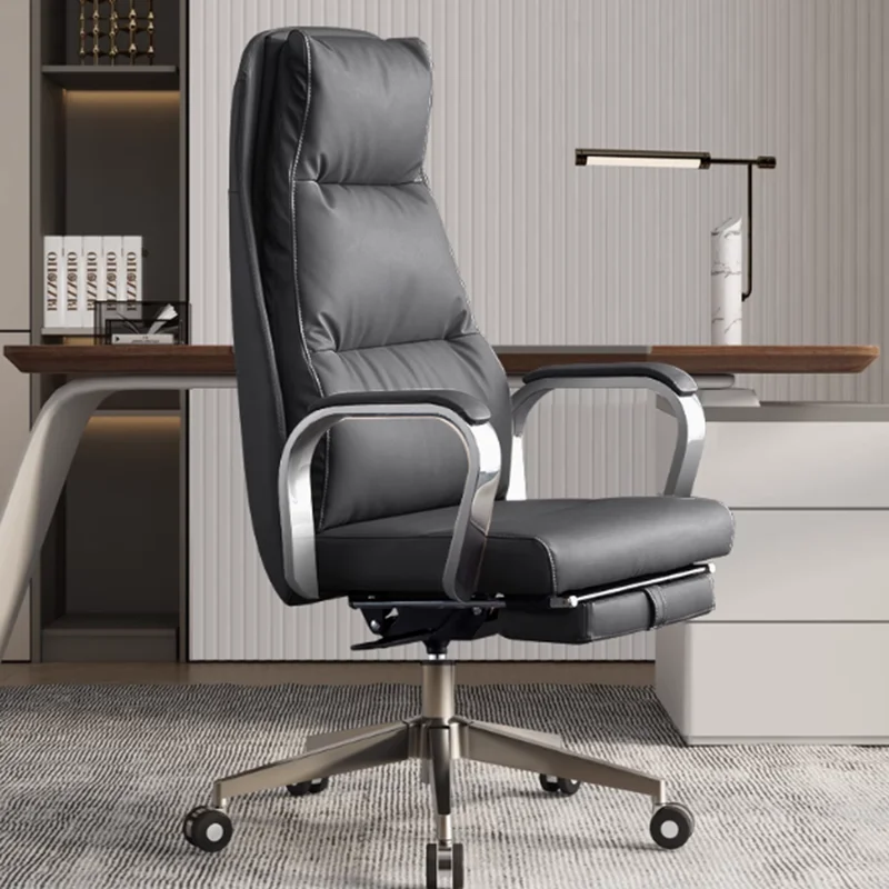 Cadeira de escritório giratória normal confortável, encosto simples, poltrona giratória, design ergonômico, móveis