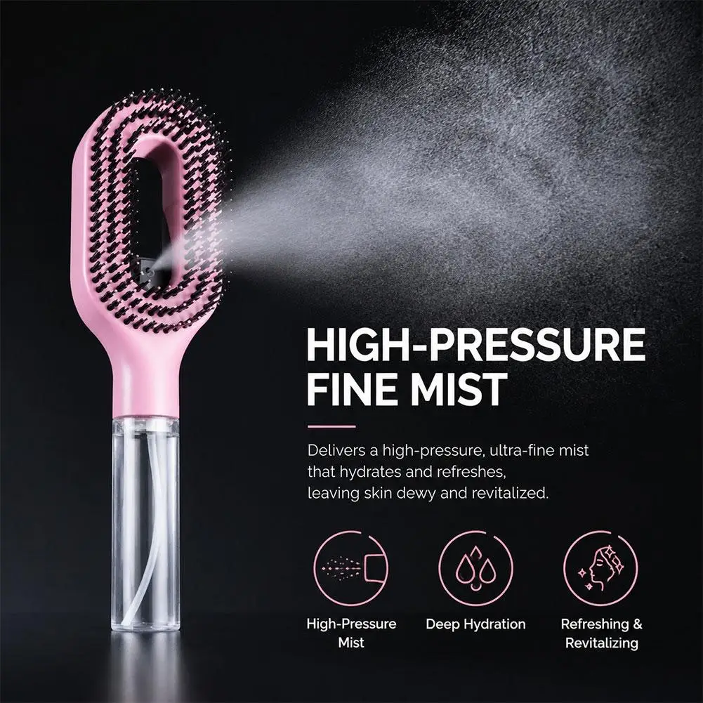 2in1 Sprayer Comb Detangling Scalp Massage Hairbrush with Spray Bottle Essential Oil Water Mist Spray Brush Anti-static Summer