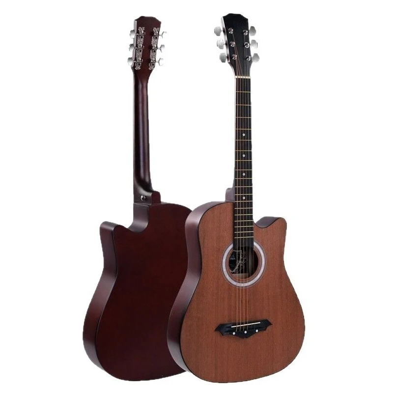 38 Inches Folk Guitar 18 Tone Acoustic Guitars Wooden Beginners Practice 6 String Guitar Adults Children Band Performing Guitars