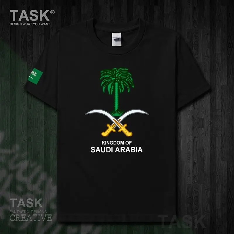 Saudi Arabia Saudi Arabia Cotton T-shirt Short-sleeved Women\'s Sports Football National Team Logo Summer Unisex