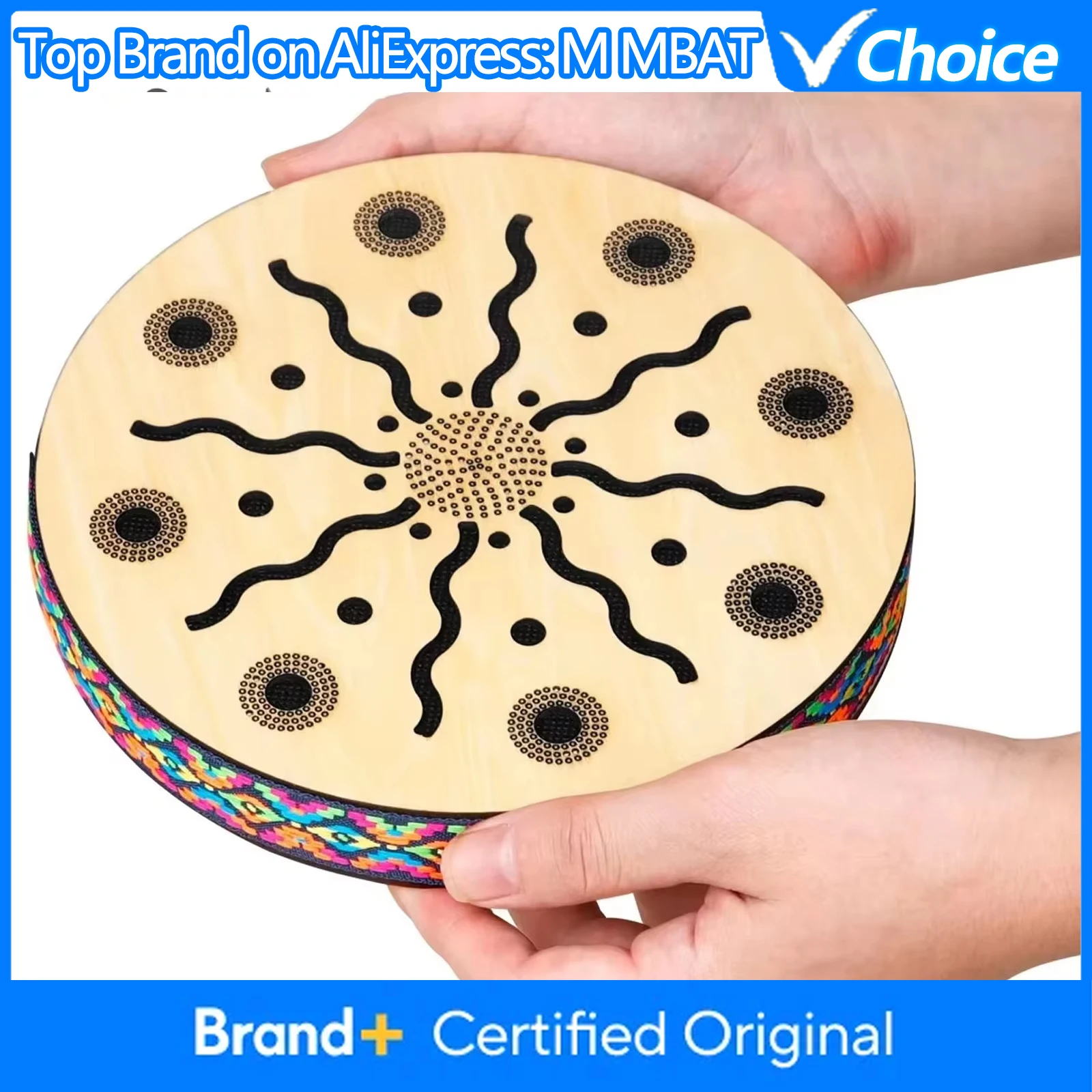 

Барабан-имитатор потока воды M MBAT с солнечным узором, инструмент для звуковой терапии, имитирующий звук ручья, барабан Орфа для раннего развития, 8 дюймов