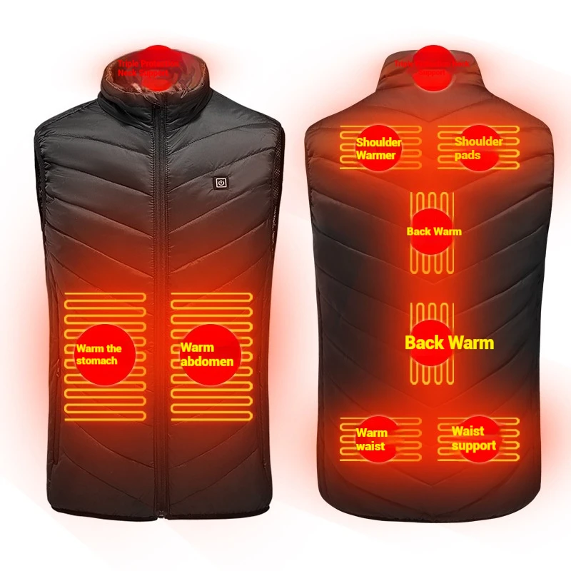 USB Heated Vest Autumn Winter New Men Women Charging Heating Horse Clip Warm Clothing Jacket Outdoor