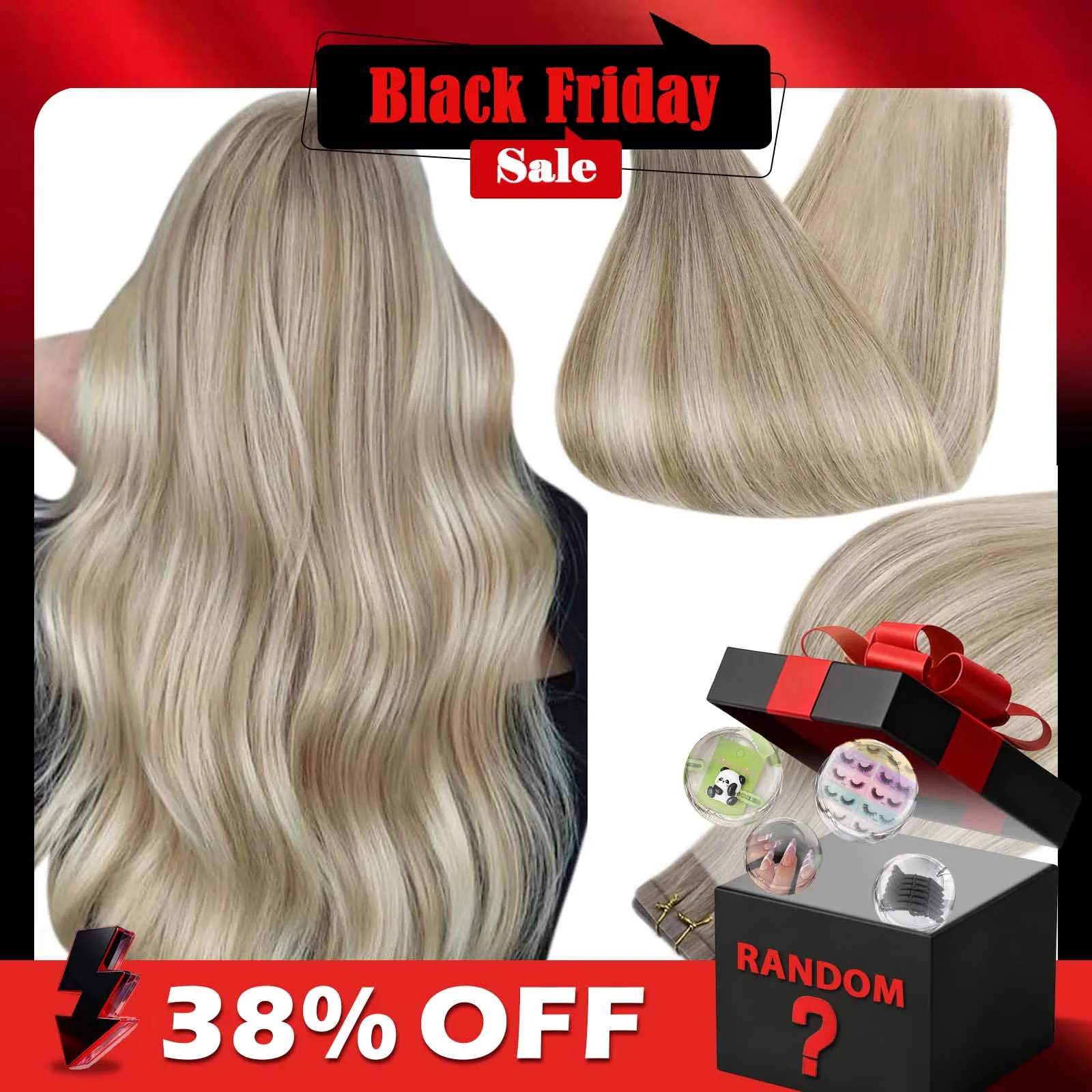 Full Shine Tape In Human Hair Extensions Balayage Blonde Color Omber 100% Human Hair Skin Weft Glue On Seamless  Remy  Hair