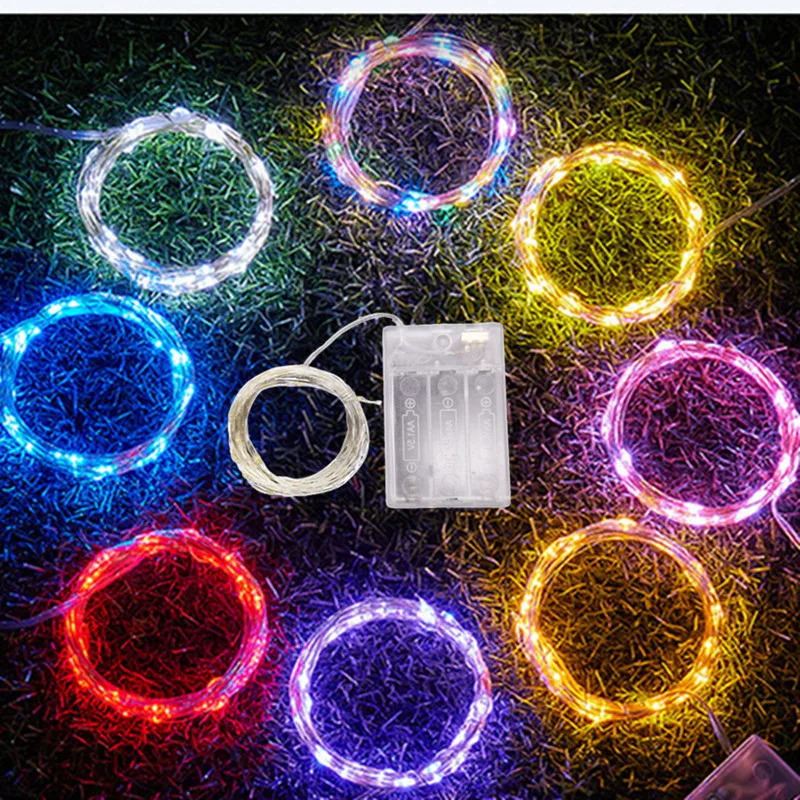 LED Fairy Lights Battery Operated Christmas Party Wedding Bedroom Decorations Wire Fairy String Lights Holiday Atmosphere Lamp