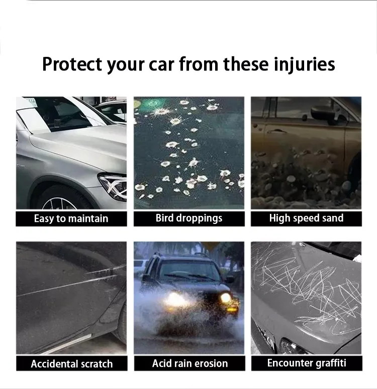Aishide Car Invisible Car Cover Repair Paint Scratch Resistant Interior 7.5 Mil Transparent Matte TPU Car Protective Film